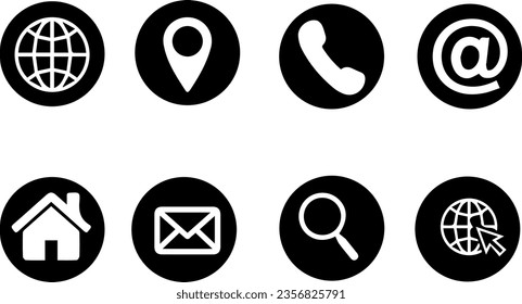 Contact icons vector | Call Icon | Email Icon | Web Icon | Location Icon