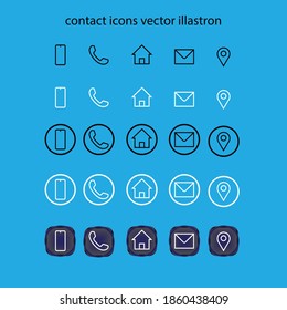 iconos de contacto ilustración vectorial 25 incluir
