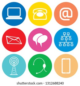 Contact icons vector set