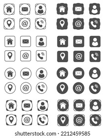 contact icons and vector set communication