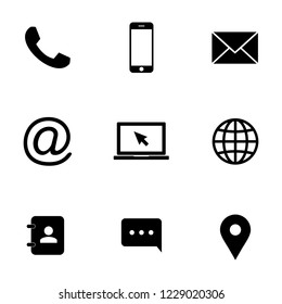 Contact icons. Web icon set