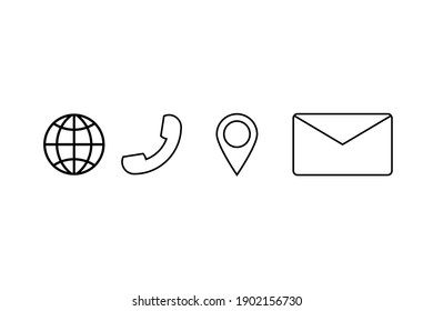 contact icons. web icon set, business card icon concept