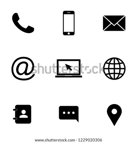Contact icons. Web icon set