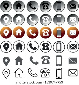 contact icons,communication icon set, vector eps10
