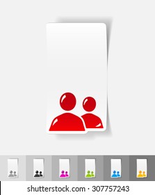 contact ikon paper sticker with shadow. Vector illustration