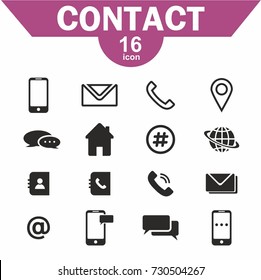 Contact imfomation icon set vector