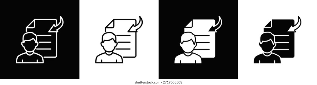 Contacto Importar Icono Set Blanco Negro Estilo de Fondo