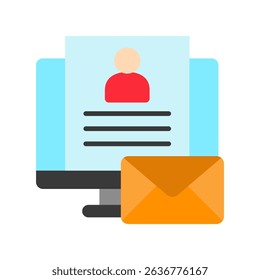 Contact Info flat color, mini illustration icon. use for modern concept, print, UI, UX kit, web and app development. Vector related to account management, ecommerce, banking and finance.