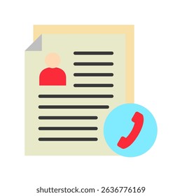 Contact Info flat color, mini illustration icon. use for modern concept, print, UI, UX kit, web and app development. Vector related to account management, ecommerce, banking and finance.