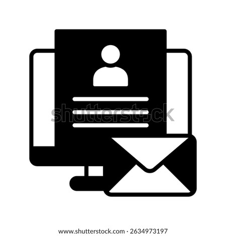 Contact Info glyph, mini illustration icon. use for modern concept, print, UI, UX kit, web and app development. Vector related to account management, ecommerce, banking and finance.