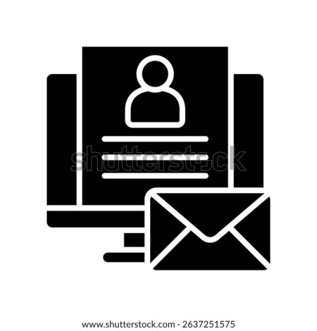 Contact Info glyph, mini illustration icon. use for modern concept, print, UI, UX kit, web and app development. Vector related to account management, ecommerce, banking and finance.
