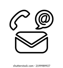 Contact info icon, Line Vector graphics