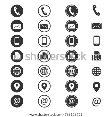 Contact info icon. Phone address-book, button contacts of the user, cell phone number or an email address information. Vector flat style cartoon contact us illustration isolated on white background