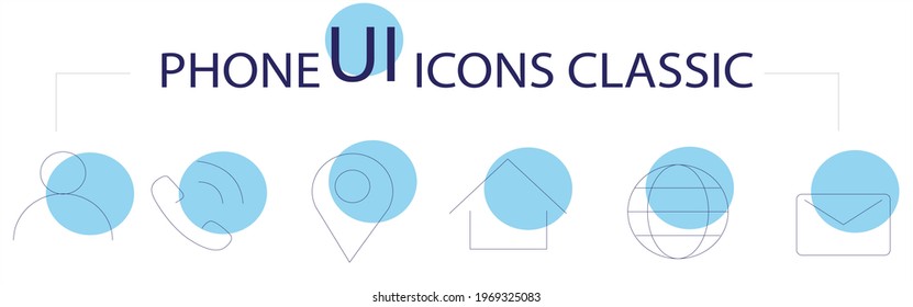 Contact Info Icon Set with Location Pin, Phone, Fax, Cellphone, Person and Email Icons
