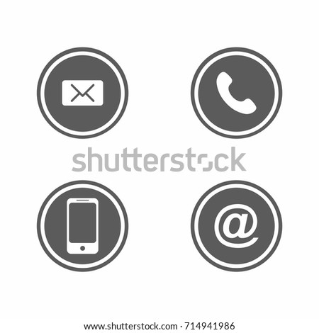 Contact info Icon set on white background vector illustration