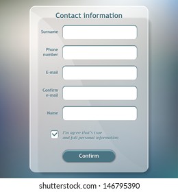 Contact Information Form. Vector Illustration. Eps 10