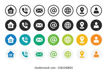 Contact information icon collection, Vector illustration.