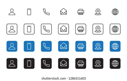 Contact Information Icon Set