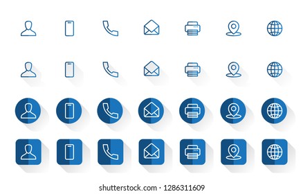 Contact Information Icon Set