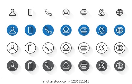 Contact Information Icon Set