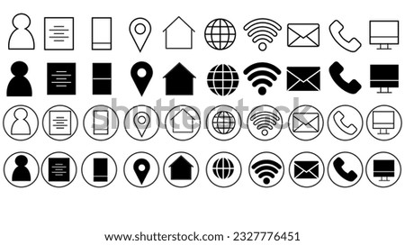 Contact Information Icon Set For Bussiness Card, Website etc.