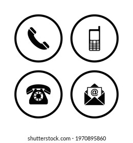contact information icon, contact us icon set vector sign symbol