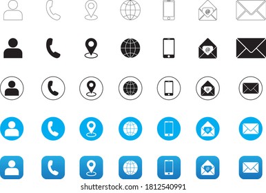 Contact information Icon in Vector Format , all are 35 icons