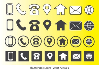 Contact information Icon in Vector Format, Web icon set. Contact us icons, set of website icons, vector. Communication symbol.