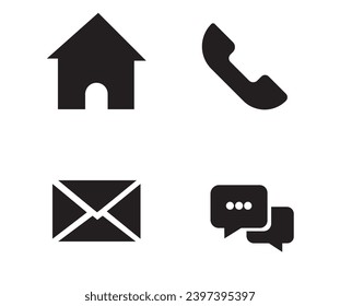 Contact information icons, business card and websites