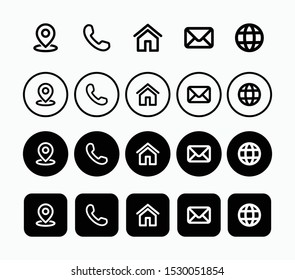 Contact information icons ...uter and mobile EPS 10