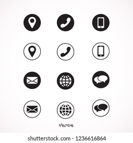 	
contact information icons, vector