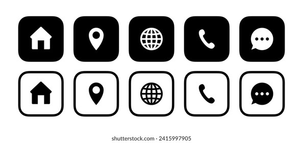Contact information icons. Vector icons