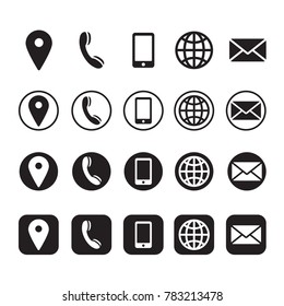contact information icons, vector