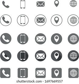 contact information icons, vector EPS 10