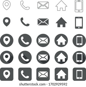 contact information icons, vector EPS 10