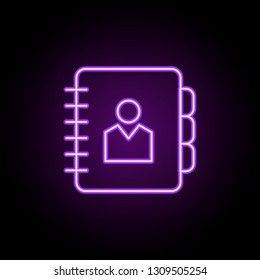 contact information line icon. Elements of web in neon style icons. Simple icon for websites, web design, mobile app, info graphics
