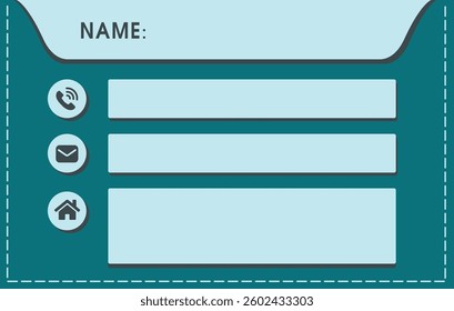 Contact Information Quick Note Card Template Design Premade Useful Vector Element For Office Work