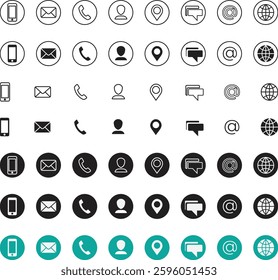 Contact Information Vector Icon Set