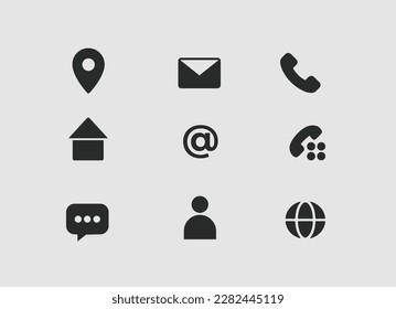 Contact infos icons join me vector logo for cv curriculum vitae portfolio web site pictogram isolated simple symbol information phone language mail user email interface social media sign business set