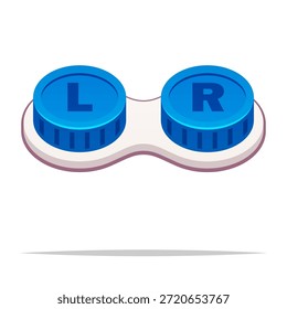 Contact lens case container vector isolated illustration