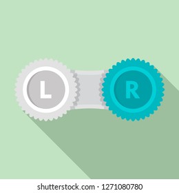 Contact lens case icon. Flat illustration of contact lens case vector icon for web design
