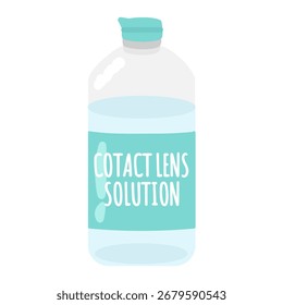 Material de ilustração da solução de limpeza da lente de contato