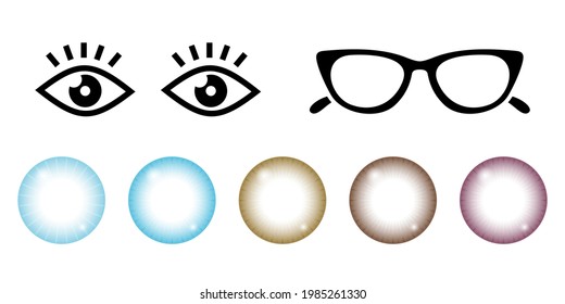 Contact Lens Eye Glasses Ophthalmology Icon Illustration Vector Material