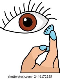 contact lens fitting concept, optician or vision-correcting devices vector icon design, beauty and self-care symbol, decorative cosmetics sign, Medical Spa stock illustration