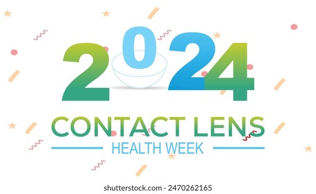 Contact Lens Health Week is observed every year on August.banner design template Vector illustration background design.