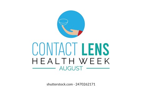 Contact Lens Health Week is observed every year on August.banner design template Vector illustration background design.