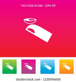 Contact Lens Icon in Colored Square box. eps-10