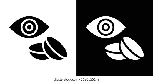 Conceito de ícone de lente de contato, ilustração vetorial