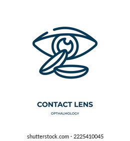 Contact lens icon. Linear vector illustration from opthalmology collection. Outline contact lens icon vector. Thin line symbol for use on web and mobile apps, logo, print media.