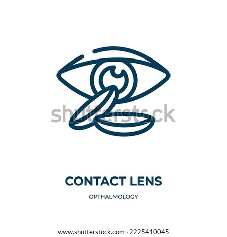 Contact lens icon. Linear vector illustration from opthalmology collection. Outline contact lens icon vector. Thin line symbol for use on web and mobile apps, logo, print media.